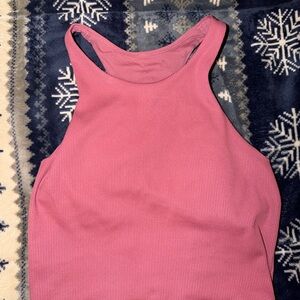 Women's Pink Ribbed Tank Top
